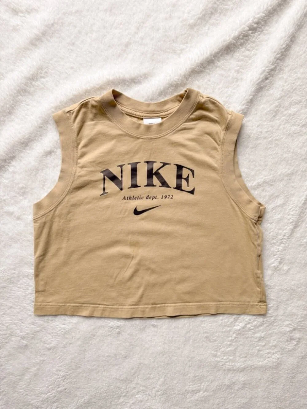 Nike Sportswear Crop Tank Wheat Grass Athletic Dept 1972 Size Small DV0340-710